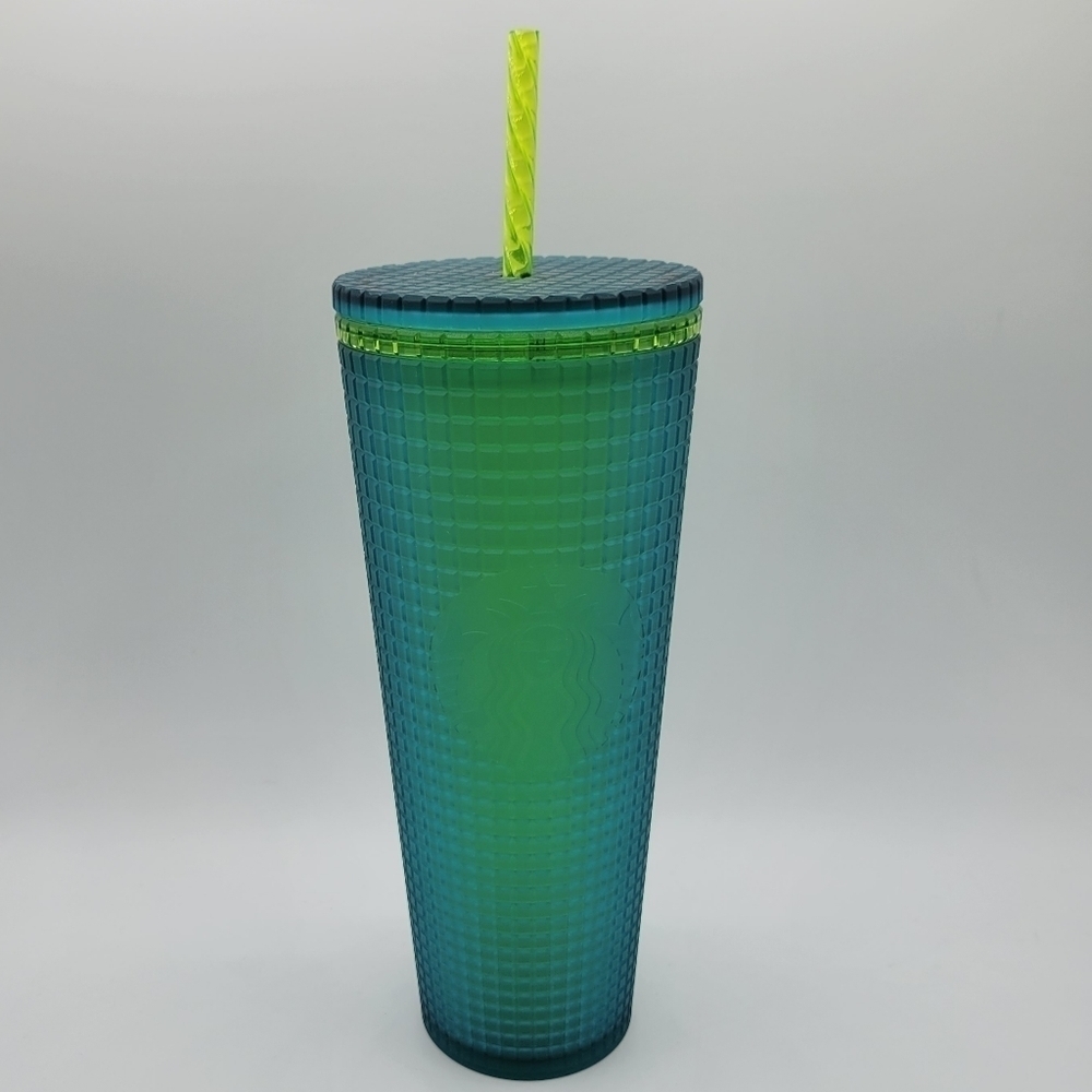 Starbucks Neon Green Mountain Dew Grid Jelly Matte Studded Venti Tumbler